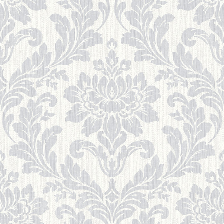 Galois Light Grey Damask Wallpaper by Advantage Radiance Covers about 57.5 square feet 20.9-in by 33-ft long roll Unpasted 20.9 - Fabric Carolina -