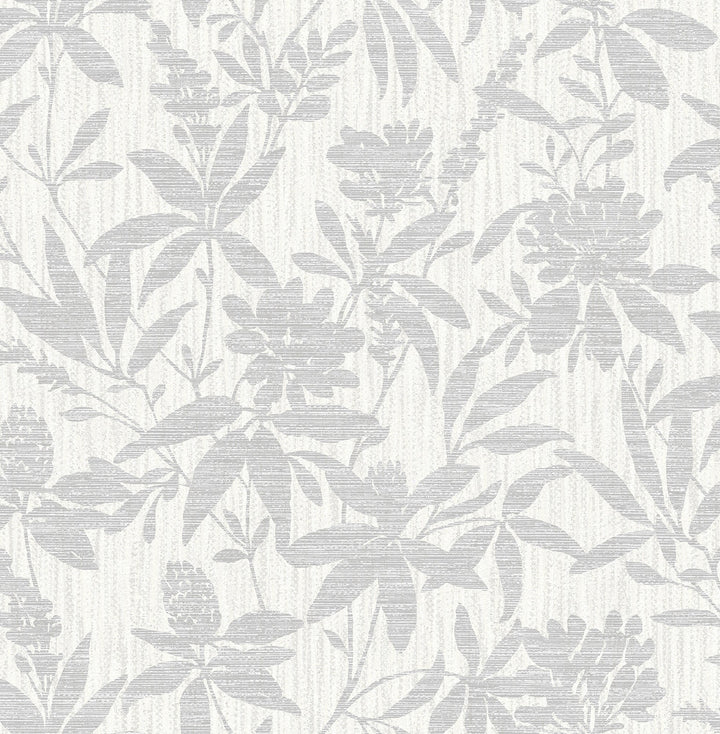 Riemann Silver Floral Wallpaper by Advantage Radiance Covers about 57.5 square feet 20.9-in by 33-ft long roll Unpasted 10.4 - Fabric Carolina -