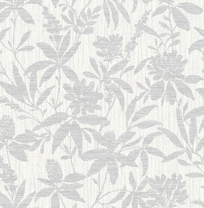 Riemann Silver Floral Wallpaper by Advantage