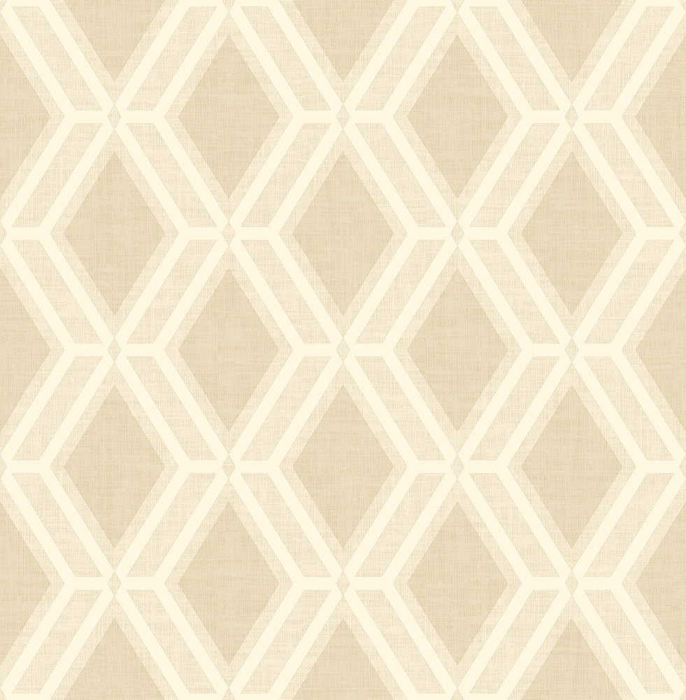 Mersenne Beige Geometric Wallpaper by Advantage Radiance Covers about 57.5 square feet 20.9-in by 33-ft long roll Unpasted 20.9 - Fabric Carolina -