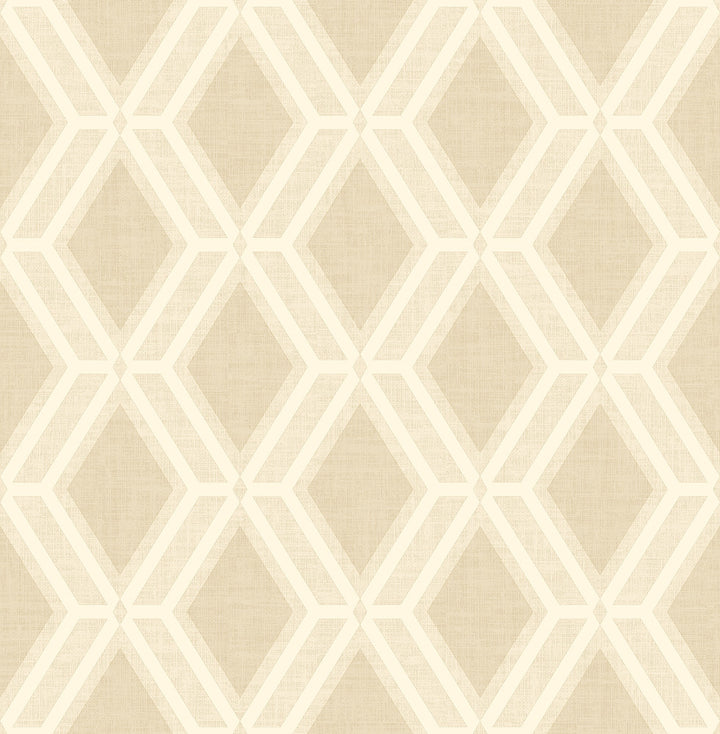 Mersenne Beige Geometric Wallpaper by Advantage Radiance Covers about 57.5 square feet 20.9-in by 33-ft long roll Unpasted 20.9 - Fabric Carolina -