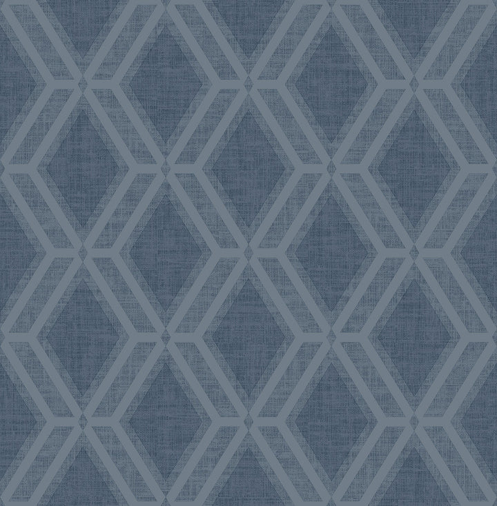 Mersenne Indigo Geometric Wallpaper by Advantage Radiance Covers about 57.5 square feet 20.9-in by 33-ft long roll Unpasted 20.9 - Fabric Carolina -