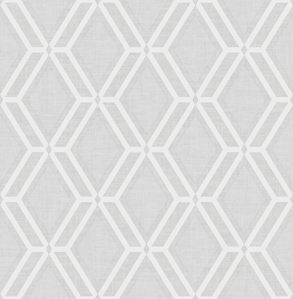 Mersenne Grey Geometric Wallpaper by Advantage Radiance Covers about 57.5 square feet 20.9-in by 33-ft long roll Unpasted 20.9 - Fabric Carolina -