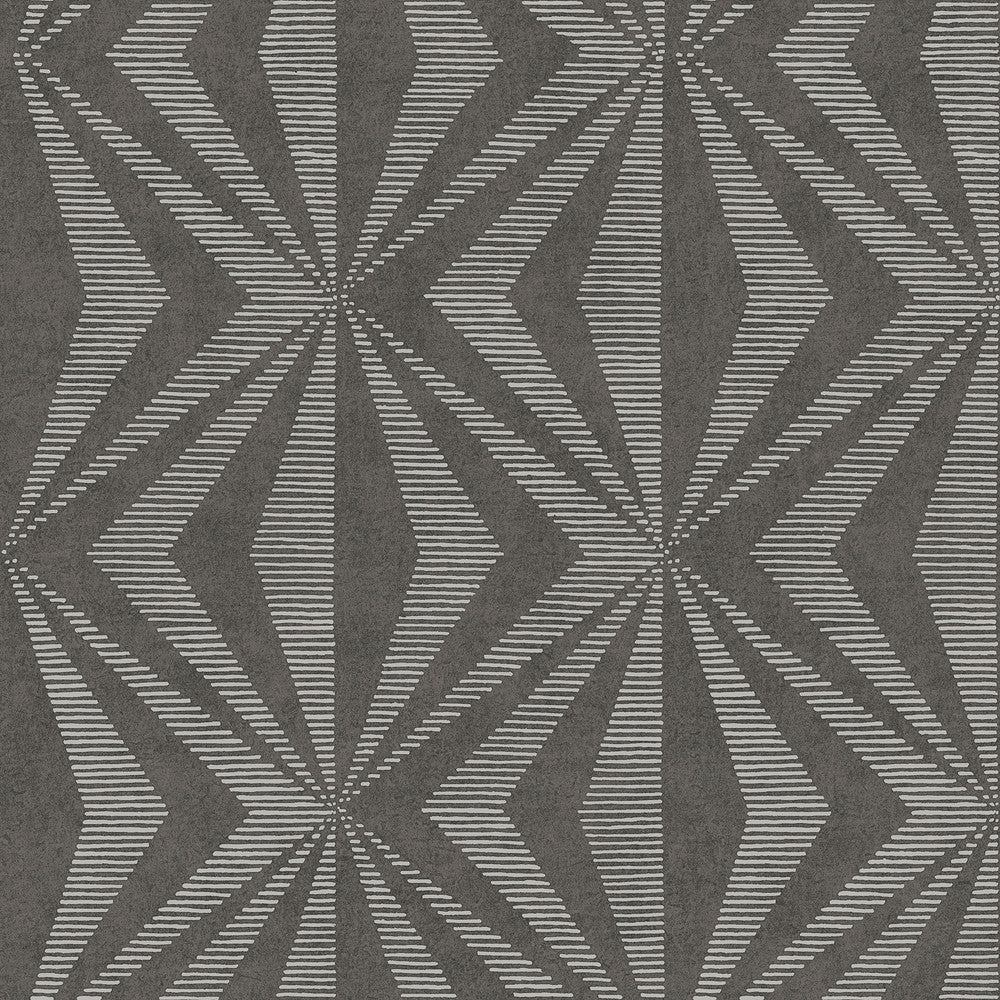 Monge Charcoal Geometric Wallpaper by Advantage Radiance Covers about 57.5 square feet 20.9-in by 33-ft long roll Unpasted 20.9 - Fabric Carolina -