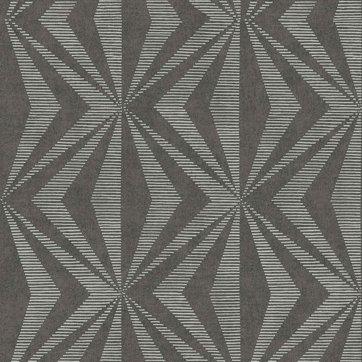 Monge Charcoal Geometric Wallpaper by Advantage Radiance Covers about 57.5 square feet 20.9-in by 33-ft long roll Unpasted 20.9 - Fabric Carolina -