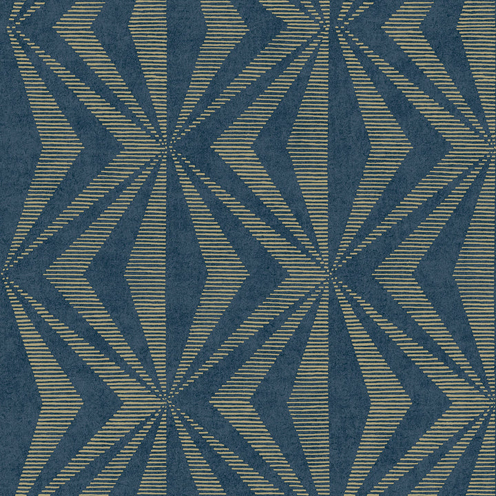 Monge Blue Geometric Wallpaper by Advantage Radiance Covers about 57.5 square feet 20.9-in by 33-ft long roll Unpasted 20.9 - Fabric Carolina -