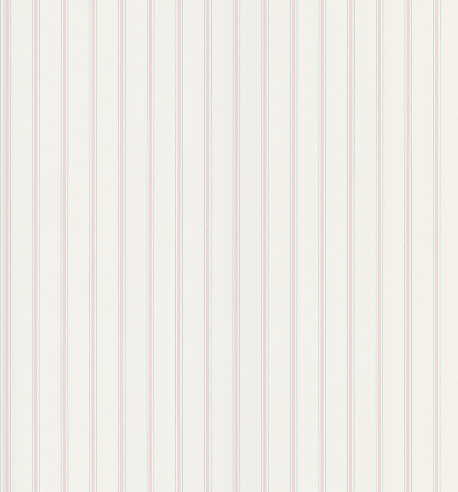 Harry Pink Pinstripe Wallpaper by Brewster Cottage Living Covers about 56.4 square feet 20.5-in by 33-ft long roll Prepasted 0 - Fabric Carolina -