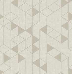 Fairbank Champagne Linen Geometric Wallpaper by A-Street Prints