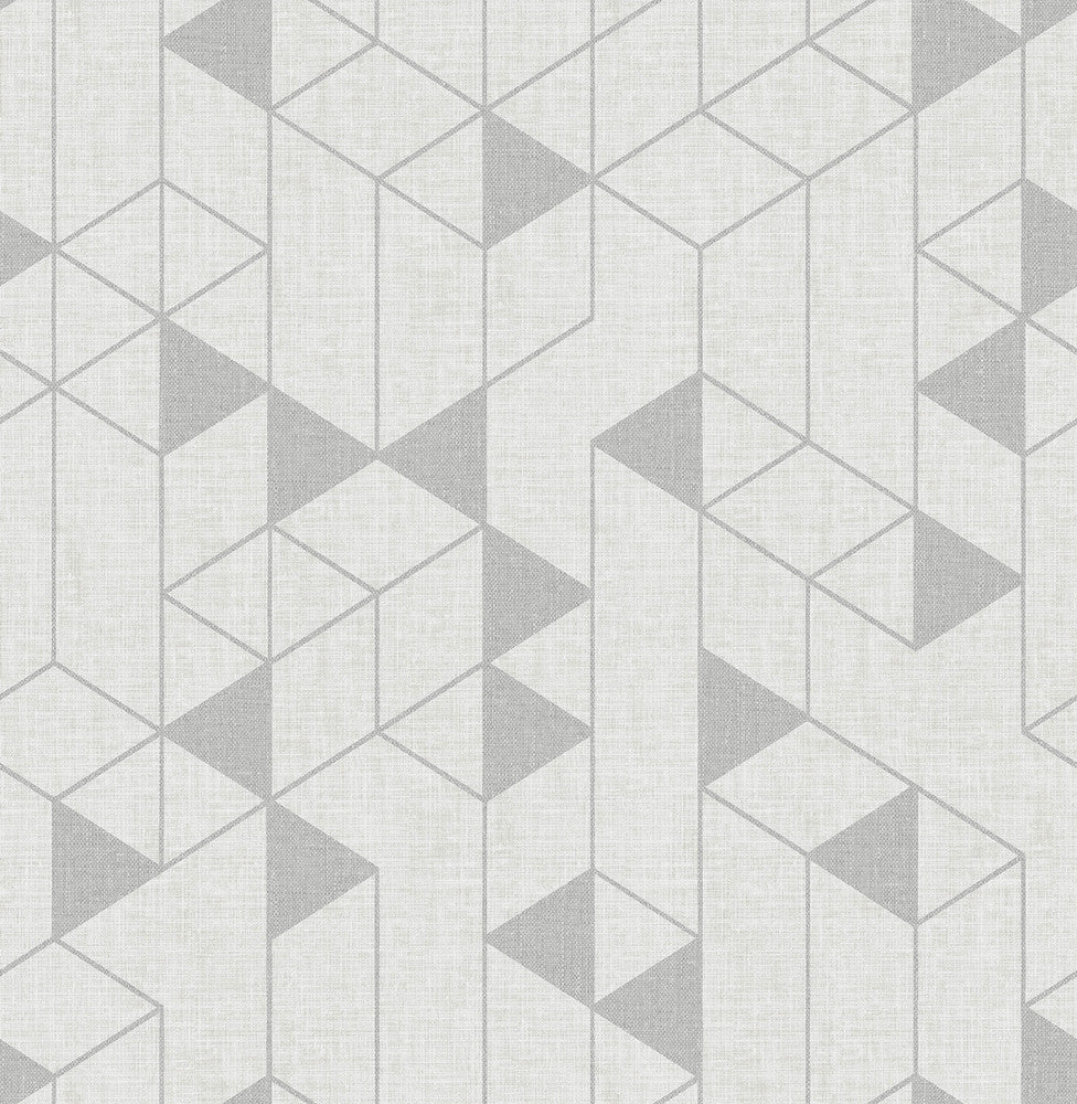 Fairbank Silver Linen Geometric Wallpaper by A-Street Prints Scott Living III Covers about 56.4 square feet 20.5-in by 33-ft long roll Unpasted 10.4 - Fabric Carolina -