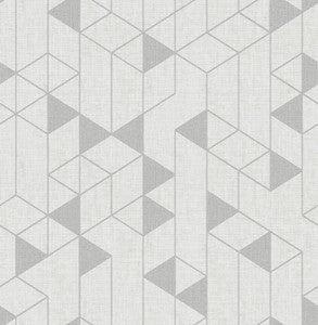 Fairbank Silver Linen Geometric Wallpaper by A-Street Prints