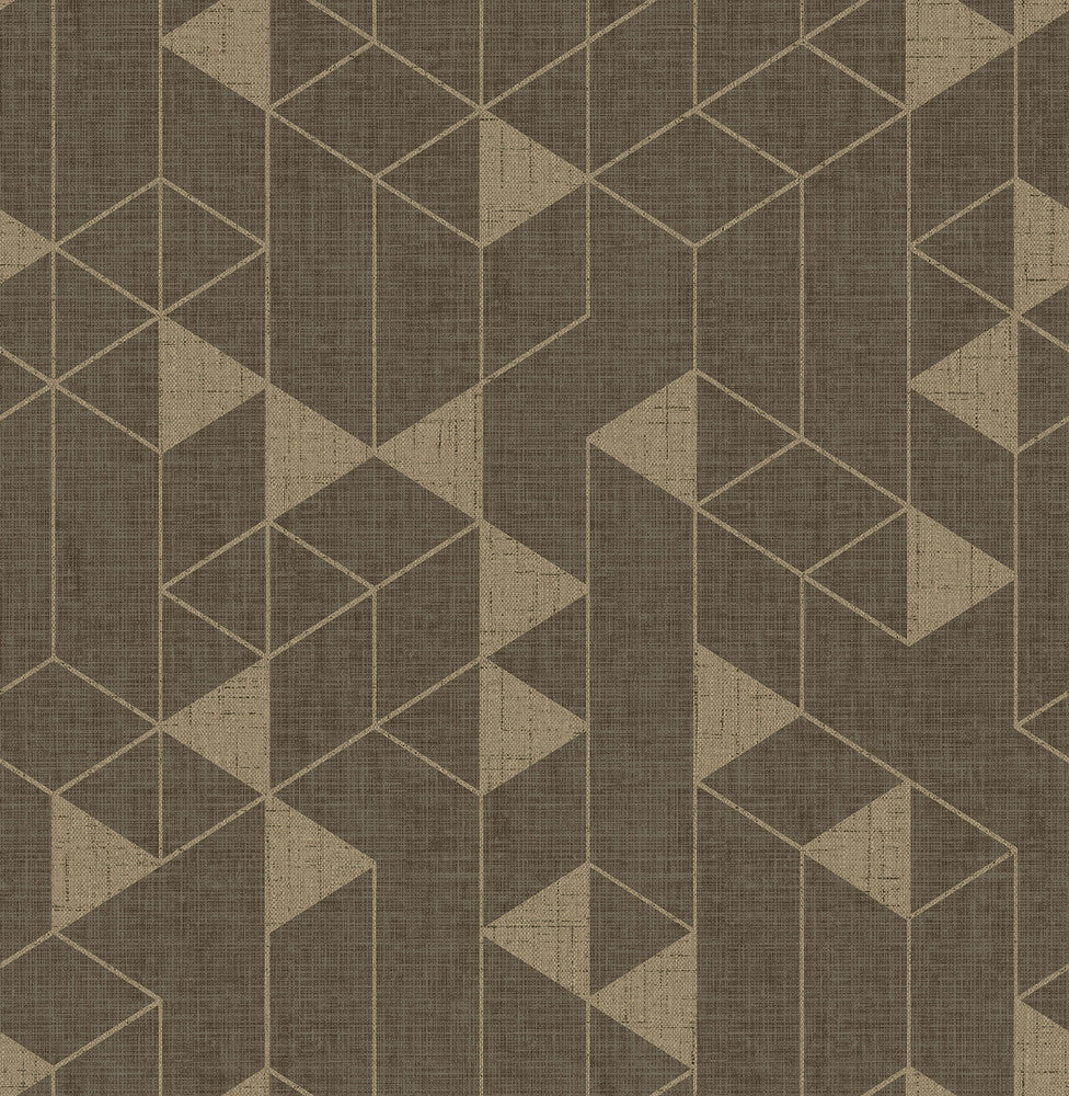 Fairbank Chocolate Linen Geometric Wallpaper by A-Street Prints Scott Living III Covers about 56.4 square feet 20.5-in by 33-ft long roll Unpasted 10.4 - Fabric Carolina -