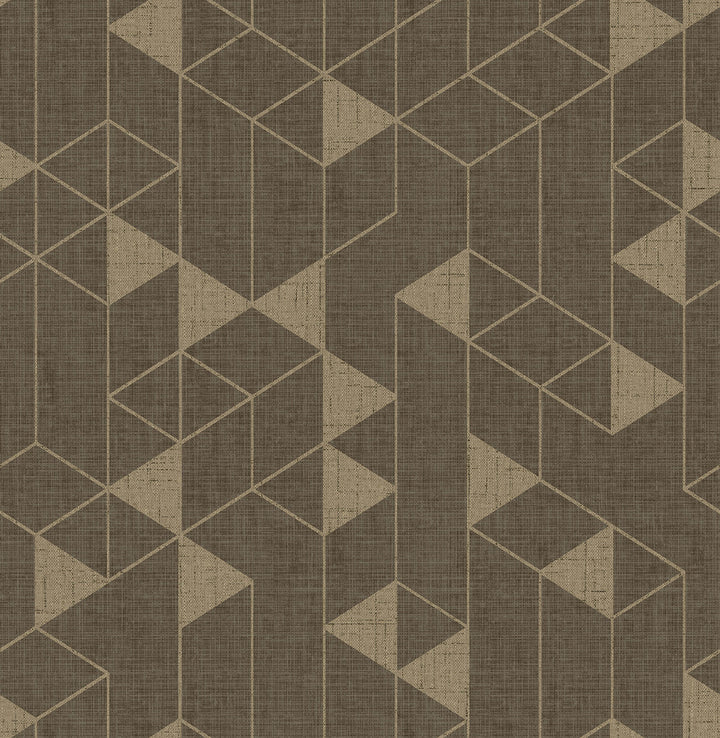 Fairbank Chocolate Linen Geometric Wallpaper by A-Street Prints Scott Living III Covers about 56.4 square feet 20.5-in by 33-ft long roll Unpasted 10.4 - Fabric Carolina -