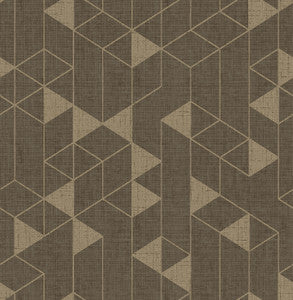 Fairbank Chocolate Linen Geometric Wallpaper by A-Street Prints