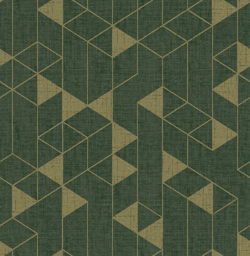 Fairbank Evergreen Linen Geometric Wallpaper by A-Street Prints Scott Living III Covers about 56.4 square feet 20.5-in by 33-ft long roll Unpasted 10.4 - Fabric Carolina -
