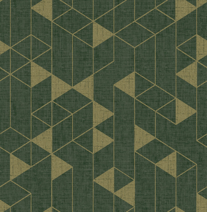 Fairbank Evergreen Linen Geometric Wallpaper by A-Street Prints Scott Living III Covers about 56.4 square feet 20.5-in by 33-ft long roll Unpasted 10.4 - Fabric Carolina -