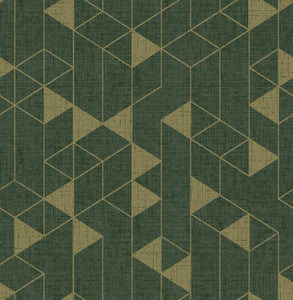 Fairbank Evergreen Linen Geometric Wallpaper by A-Street Prints