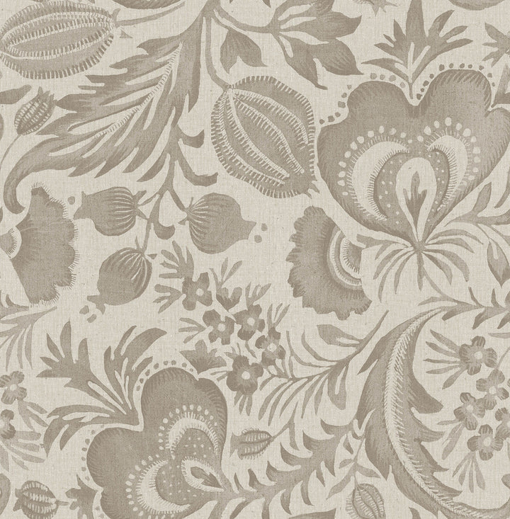 Culver Light Brown Jacobean Wallpaper by A-Street Prints Scott Living III Covers about 56.4 square feet 20.5-in by 33-ft long roll Unpasted 20.9 - Fabric Carolina -