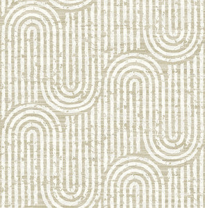 Trippet Light Brown Zen Waves Wallpaper by A-Street Prints