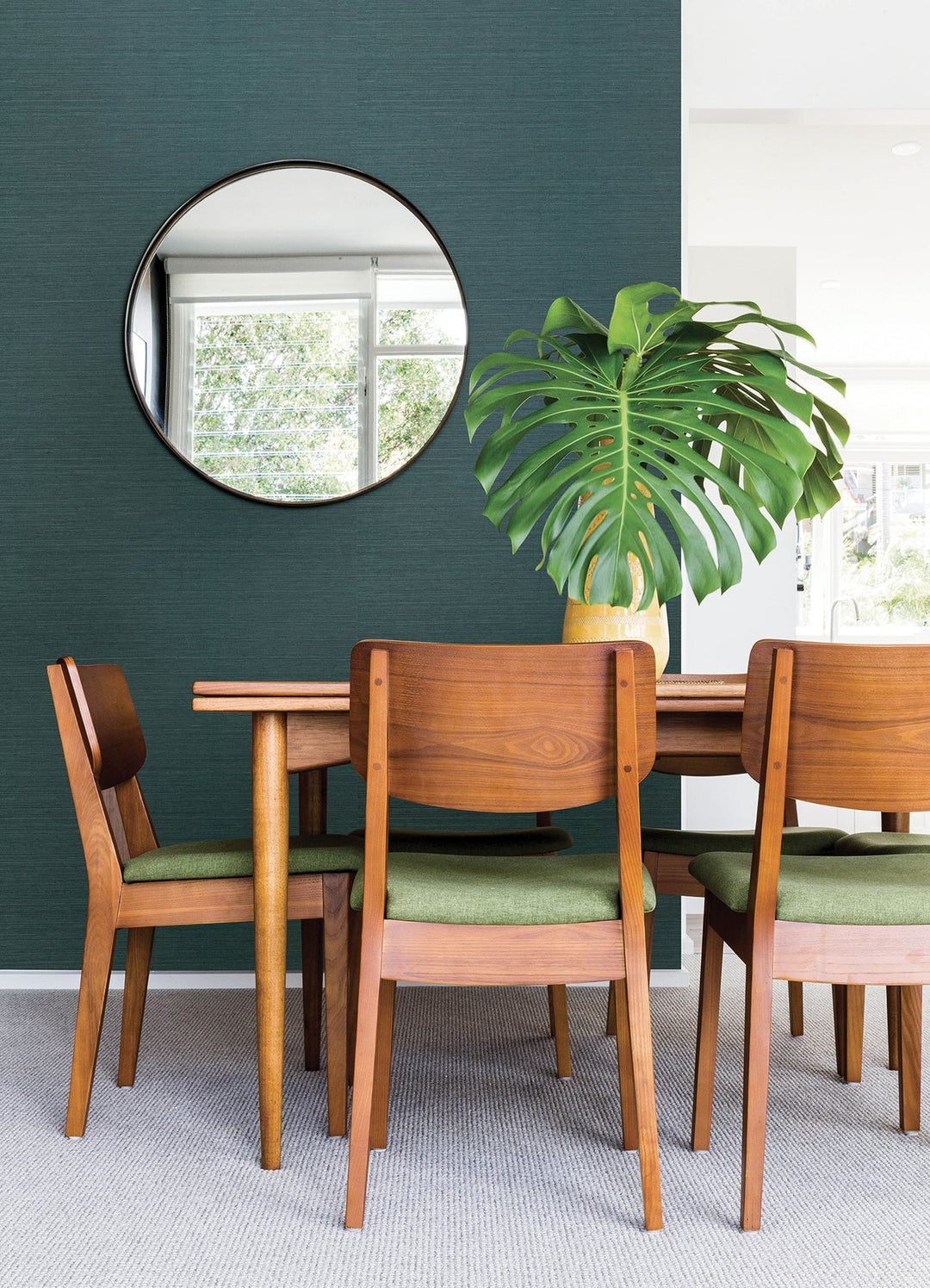 Colcord Teal Sisal Grasscloth Wallpaper by A-Street Prints Designer