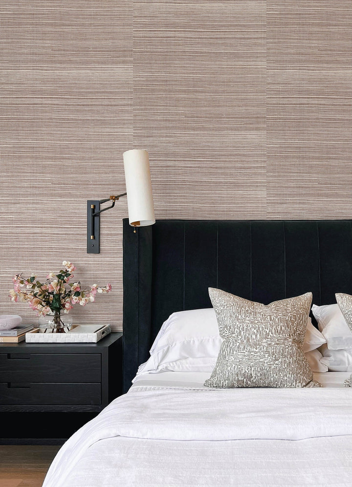 Kenter Burgundy Sisal Grasscloth Wallpaper by A-Street Prints Designer