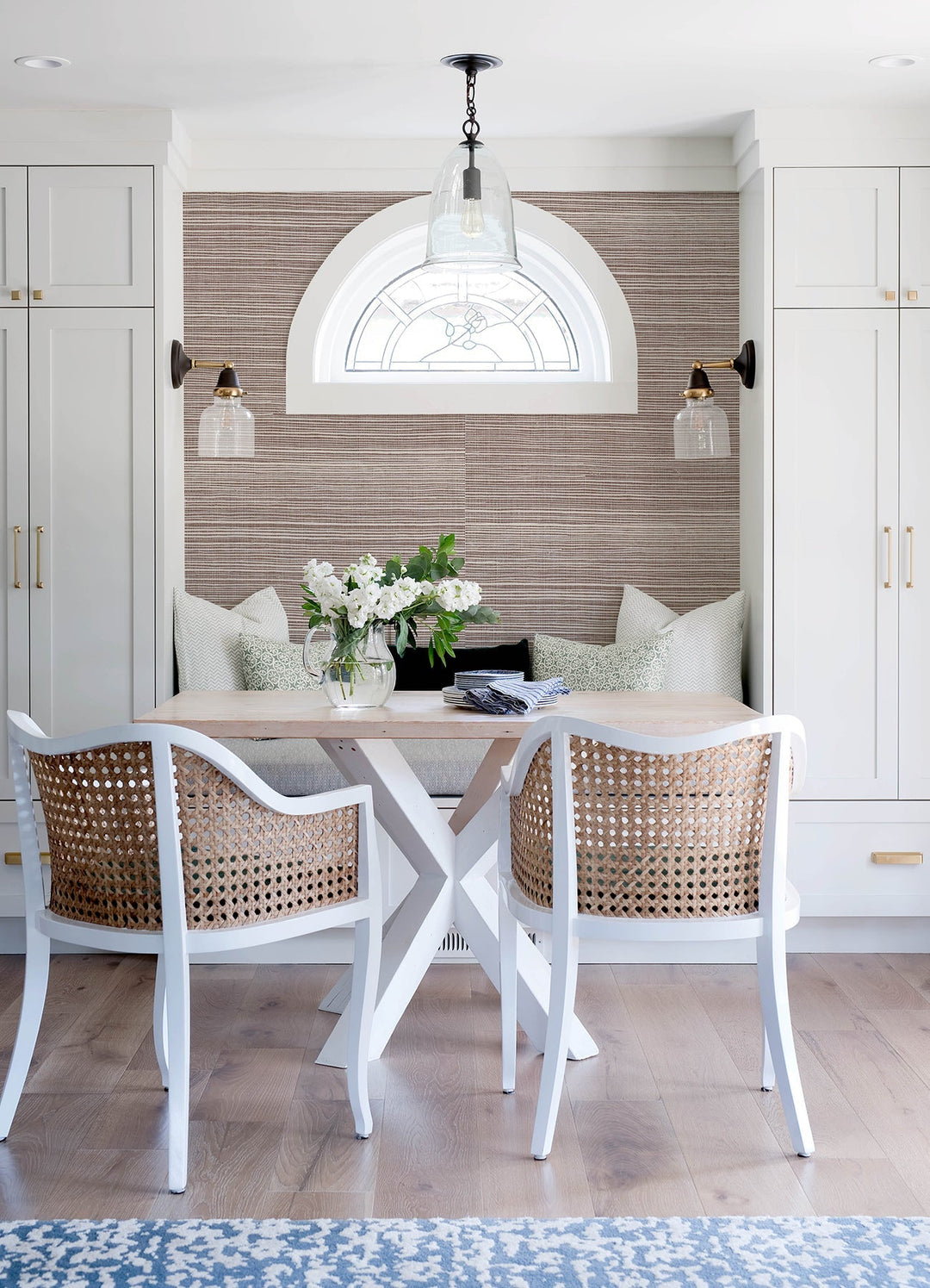 Kenter Burgundy Sisal Grasscloth Wallpaper by A-Street Prints Designer