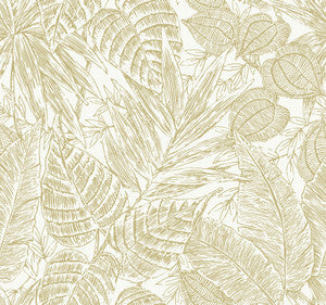 Brentwood Yellow Palm Leaves Wallpaper by A-Street Prints