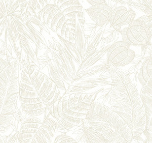 Brentwood Bone Palm Leaves Wallpaper by A-Street Prints