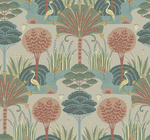 Mandeville Pastel Tropical Paradise Wallpaper by A-Street Prints
