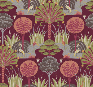 Mandeville Raspberry Tropical Paradise Wallpaper by A-Street Prints