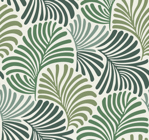 Trousdale Green Fanning Flora Wallpaper by A-Street Prints