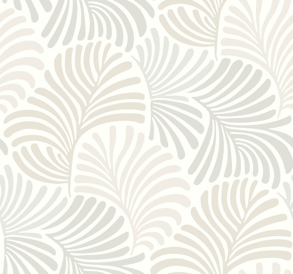 Trousdale Neutral Fanning Flora Wallpaper by A-Street Prints Scott Living III Covers about 60.8 square feet 27-in by 27-ft long roll Unpasted 25.25 - Fabric Carolina -