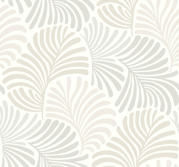Trousdale Neutral Fanning Flora Wallpaper by A-Street Prints Scott Living III Covers about 60.8 square feet 27-in by 27-ft long roll Unpasted 25.25 - Fabric Carolina -