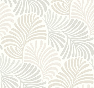 Trousdale Neutral Fanning Flora Wallpaper by A-Street Prints