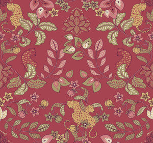 Getty Raspberry Jungle Damask Wallpaper by A-Street Prints