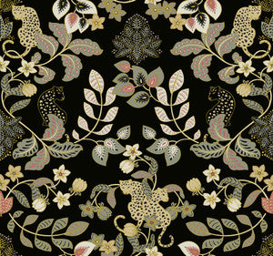 Getty Black Jungle Damask Wallpaper by A-Street Prints