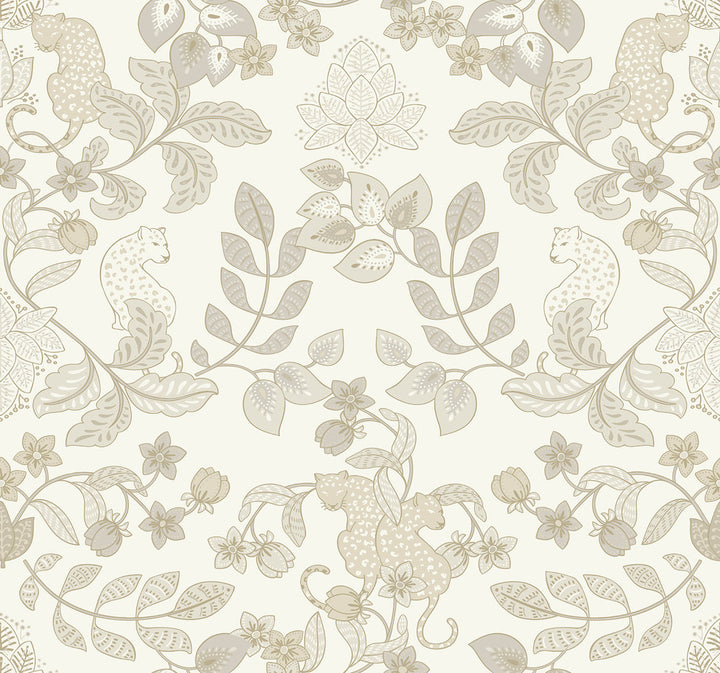 Getty Cream Jungle Damask Wallpaper by A-Street Prints Scott Living III Covers about 60.8 square feet 27-in by 27-ft long roll Unpasted 25.25 - Fabric Carolina -
