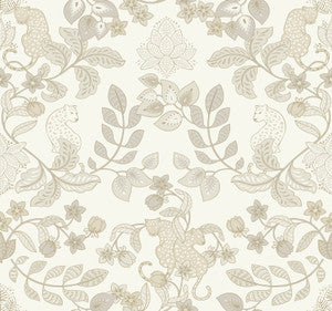 Getty Cream Jungle Damask Wallpaper by A-Street Prints