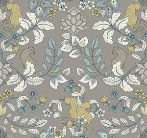 Getty Grey Jungle Damask Wallpaper by A-Street Prints