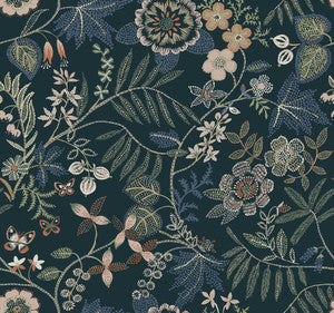 Marilyn Sea Green Floral Trail Wallpaper by A-Street Prints