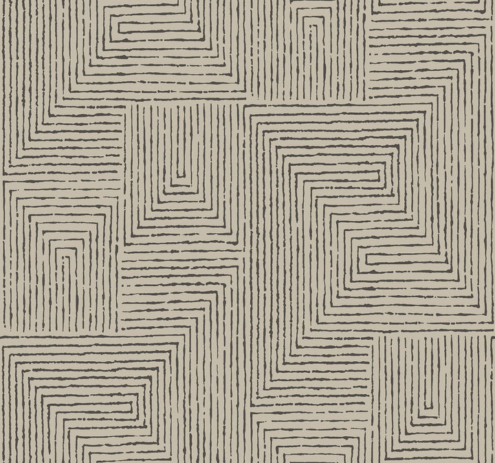 Mortenson Taupe Geometric Wallpaper by A-Street Prints Designer