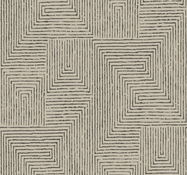 Mortenson Taupe Geometric Wallpaper by A-Street Prints Scott Living III Covers about 60.8 square feet 27-in by 27-ft long roll Unpasted 25.25 - Fabric Carolina -