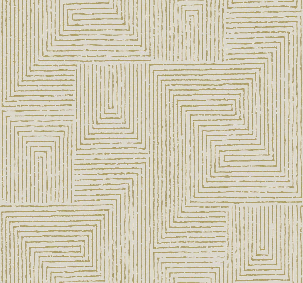 Mortenson Gold Geometric Wallpaper by A-Street Prints Scott Living III Covers about 60.8 square feet 27-in by 27-ft long roll Unpasted 25.25 - Fabric Carolina -