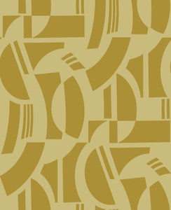 Carter Gold Geometric Flock Wallpaper by A-Street Prints