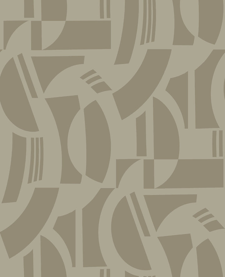 Carter Light Brown Geometric Flock Wallpaper by A-Street Prints Designer