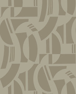 Carter Light Brown Geometric Flock Wallpaper by A-Street Prints