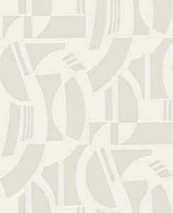 Carter Cream Geometric Flock Wallpaper by A-Street Prints