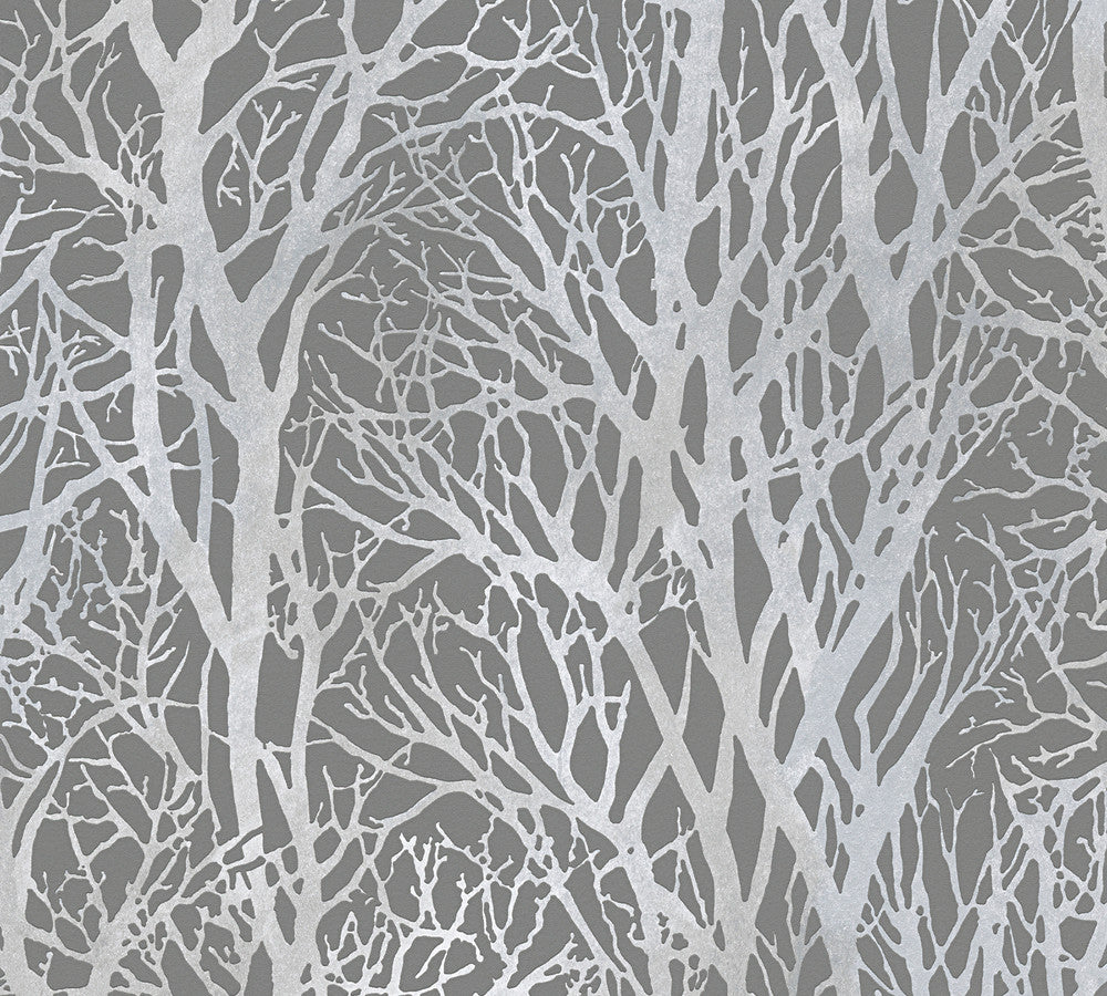 Yasuo Grey Tree Branch Wallpaper by Advantage Windsong Covers about 57.5 square feet 20.9-in by 33-ft long roll Unpasted 25.2 - Fabric Carolina -