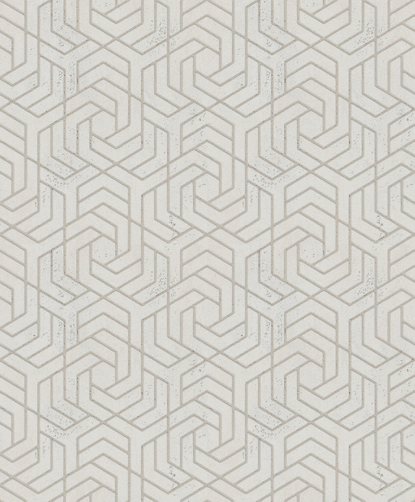 Tama Champagne Geometric Wallpaper by Advantage Windsong Covers about 57.5 square feet 20.9-in by 33-ft long roll Unpasted 6.3 - Fabric Carolina -