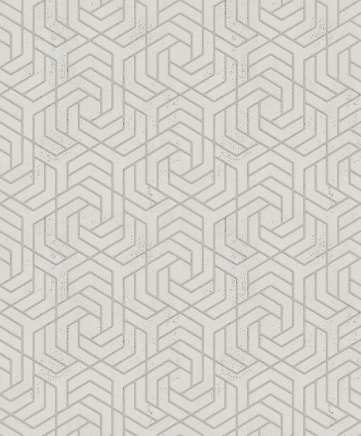 Tama Champagne Geometric Wallpaper by Advantage Windsong Covers about 57.5 square feet 20.9-in by 33-ft long roll Unpasted 6.3 - Fabric Carolina -