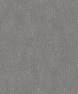 Tama Charcoal Geometric Wallpaper by Advantage